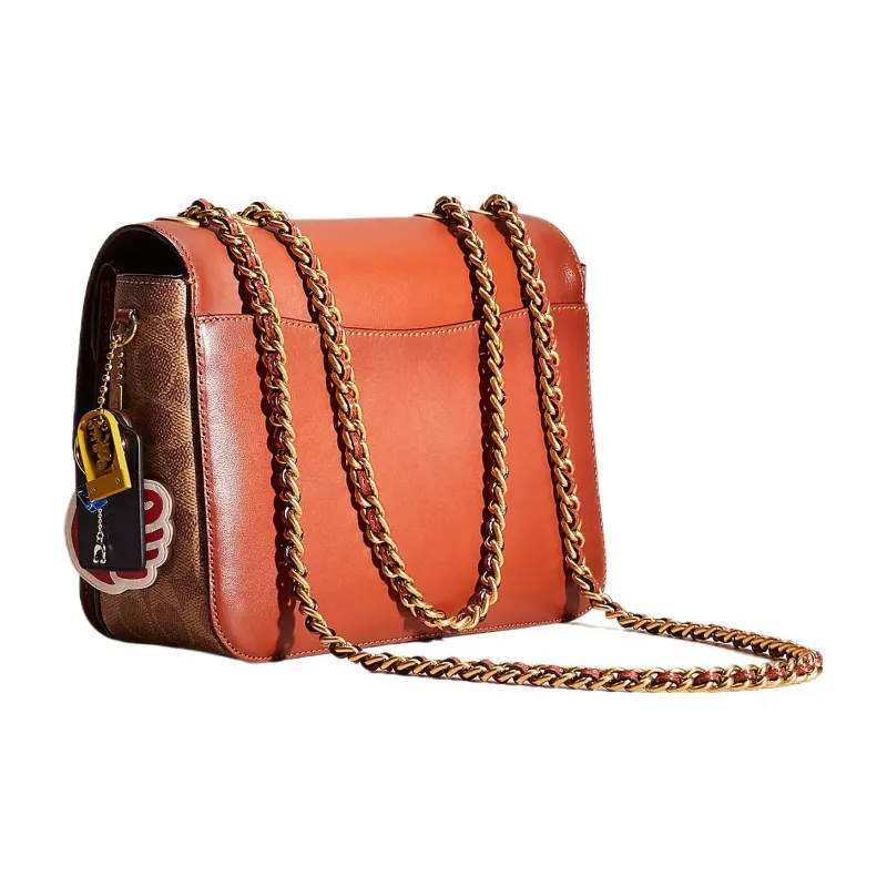 COACH Madison Canvas With Leather Small Square Bag, Crossbody Bag, Shoulder Bag Regular Women's Brown-1