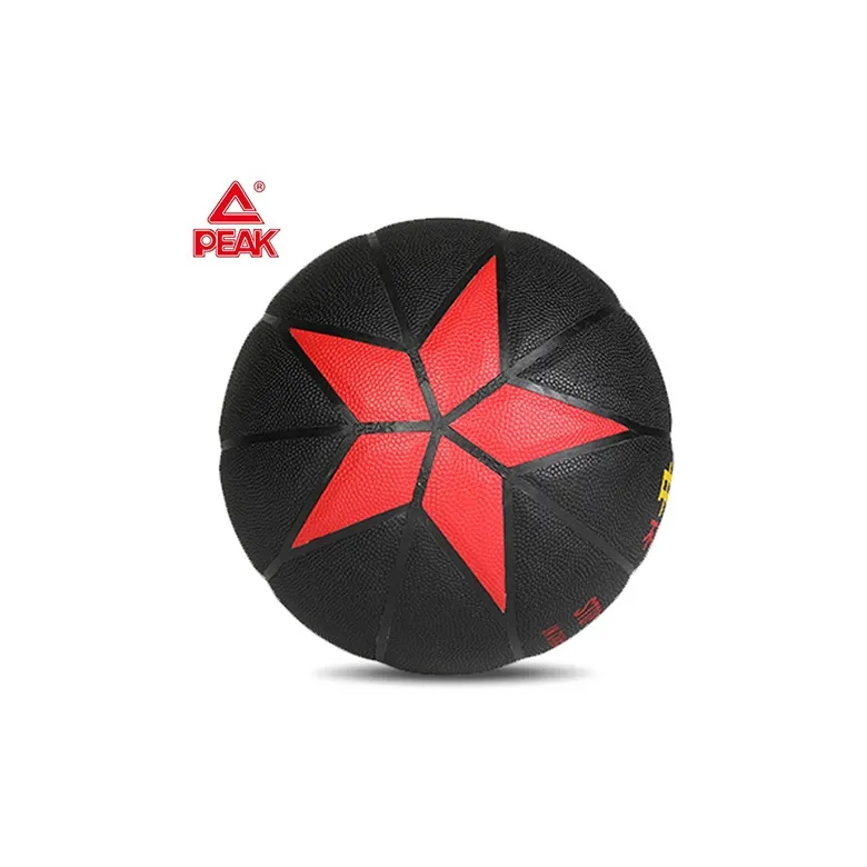 PEAK PU Basketball Red Black Size 7 Training Competition Unisex-1