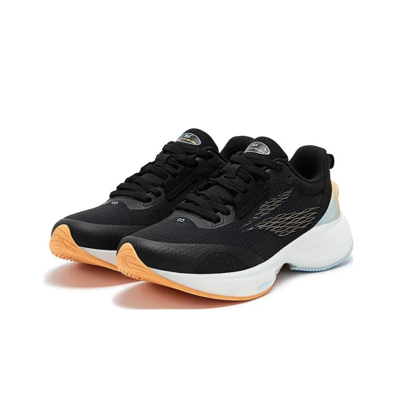 361° Flying Wing Cushioned Slip Resistant Low Top Running Shoes Women's Black Orange-3