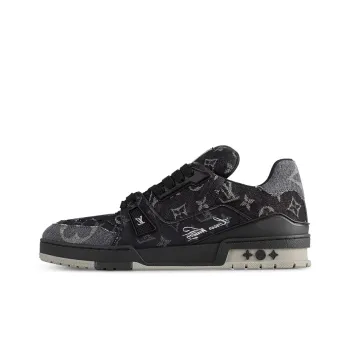 LOUIS VUITTON Trainer Low Top Skateboard Shoes Unisex Black