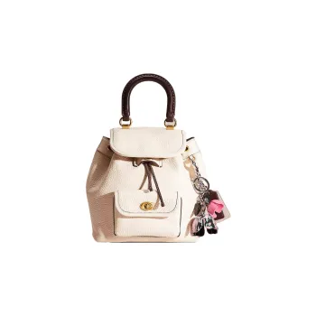 COACH Glove Tanned Leather Backpack Medium Size Women's White