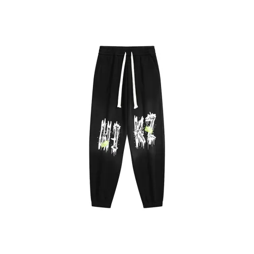 HIKZ Casual Pants Unisex Black Fleece-Lined