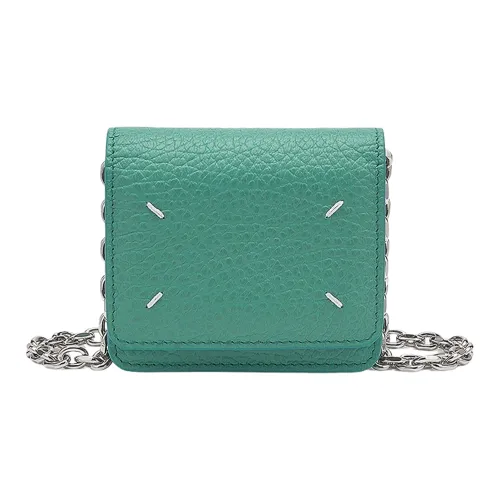 Maison Margiela Leather Shoulder Bag, Crossbody Bag, Wallet Mini Women's Green