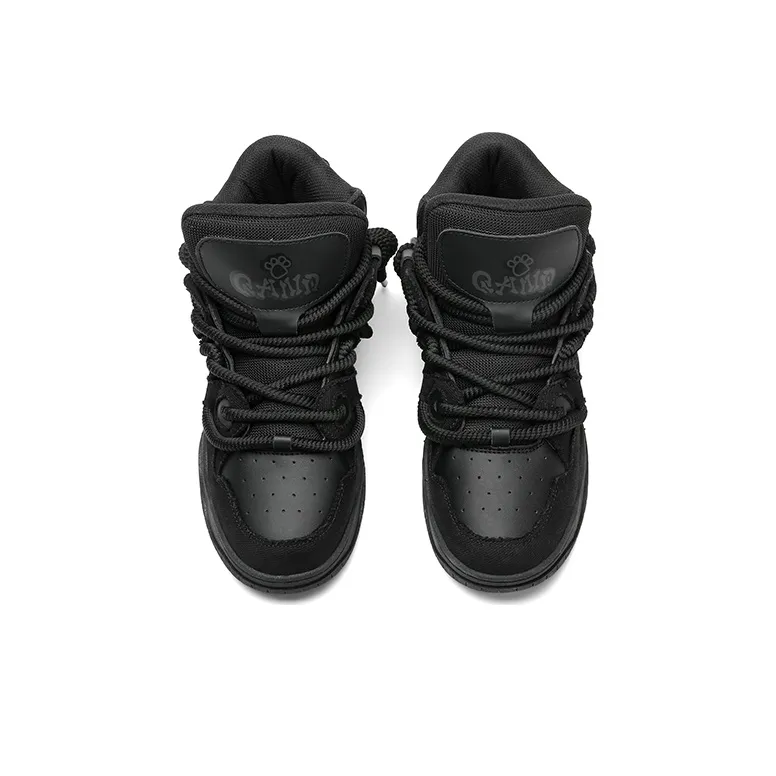 Q AND Coverage Thermal Slip Resistant Cushioning Abrasion Resistant Height Increasing High Top Skateboard Shoes Unisex-3