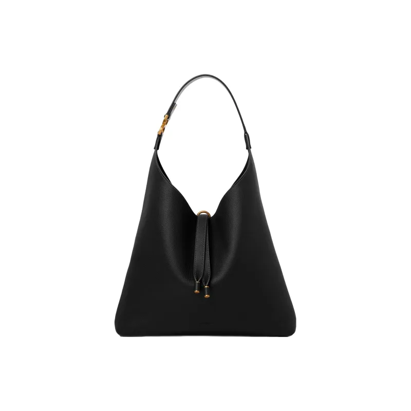 Chloe Marcie Grain Calfskin Hobo Bag, Handbag, Shoulder Bag Women's Black-0