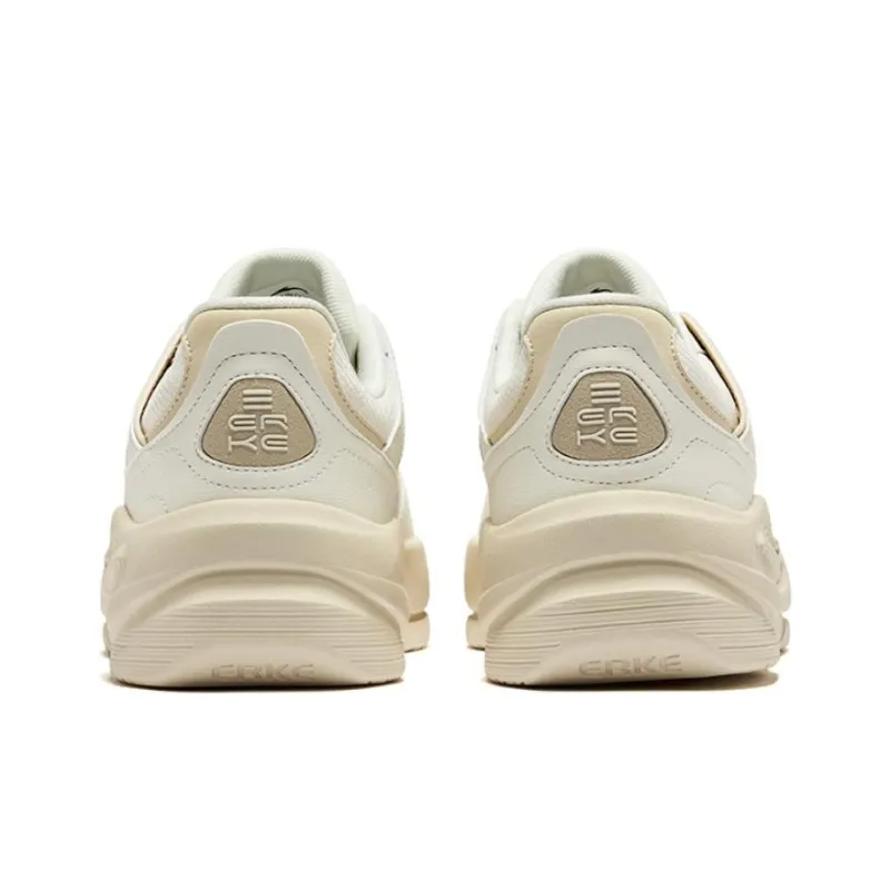 Erke White Peach Oolong 2.0 Anti Slip Wear Resistant Low Top Skateboard Shoes Men's Microcrystal White Warm Linen-3