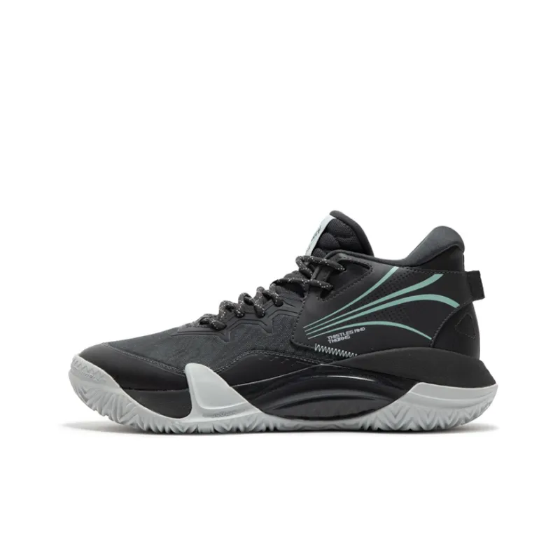 361° Thorns Basketball Shoes Men Mid Top Charcoal Black/Bleached Light Green-0