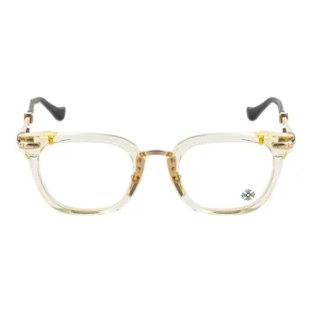 Chrome Hearts Plate And Metal Irregular Shape Eyeglass Frames Unisex Gold