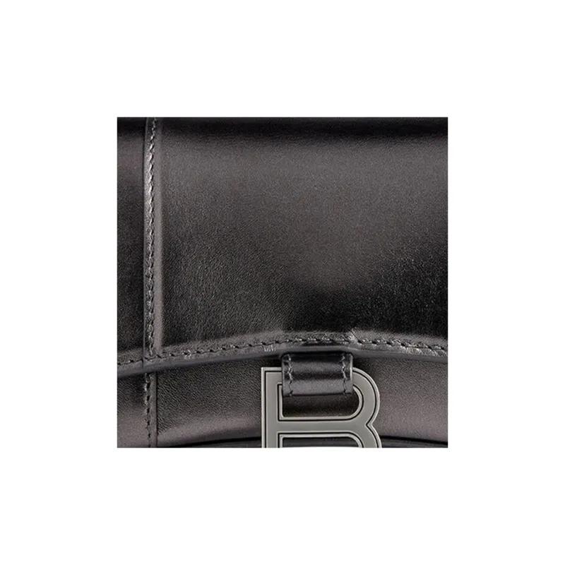 Balenciaga Metallic Smooth Calfskin Shoulder Bag, Crossbody Bag, Wallet Regular Women's Dark Gray-5