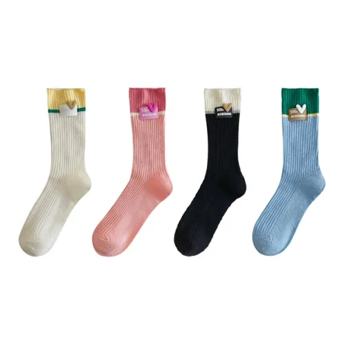 Woven Pear Unisex Mid-Calf Socks