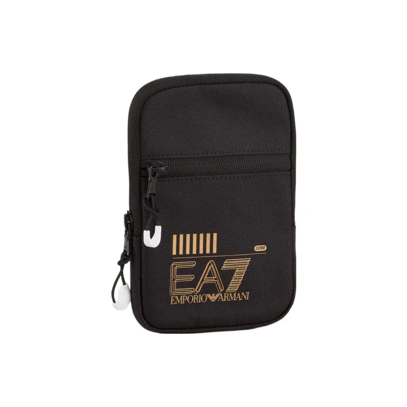 EMPORIO ARMANI Polyester Shoulder Bag, Crossbody Bag Mini Unisex Black & Gold-0