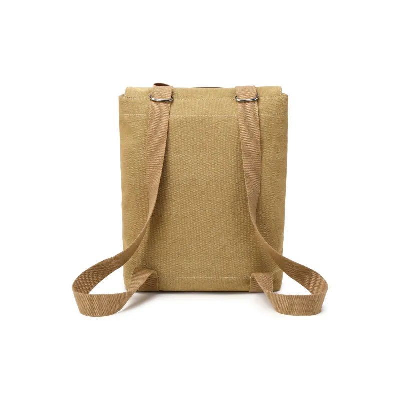 Slazenger Canvas Travel Laptop Bag Backpack Unisex Black/Khaki-6