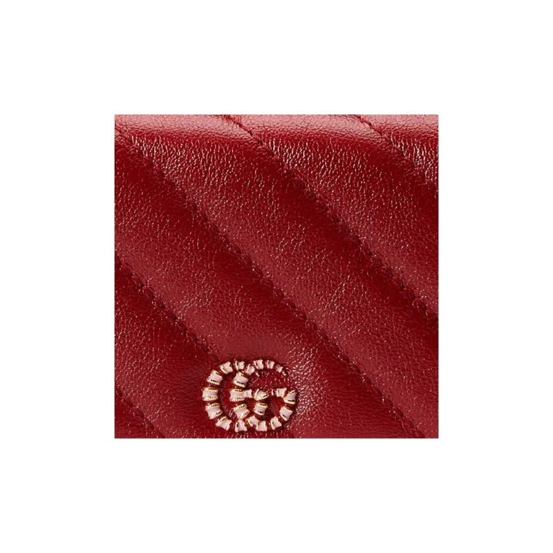 GUCCI Leather Wallet Women's Red-5