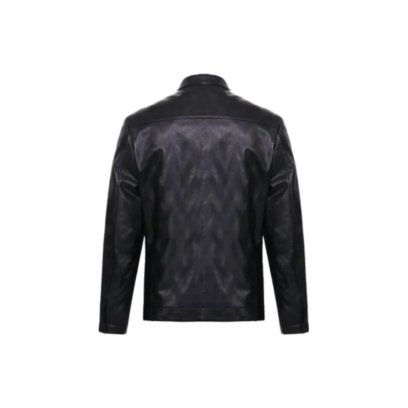 ROBERTA DI CAMERINO Fall And Winter Leather Jacket Men's 1 Pack Black-1