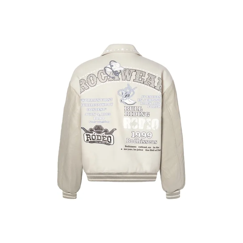 ROCAWEAR Baseball Jacket Unisex Ecru-1