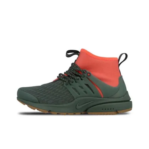 Nike Air Presto Mid Utility Vintage Green Hyper Orange Women's