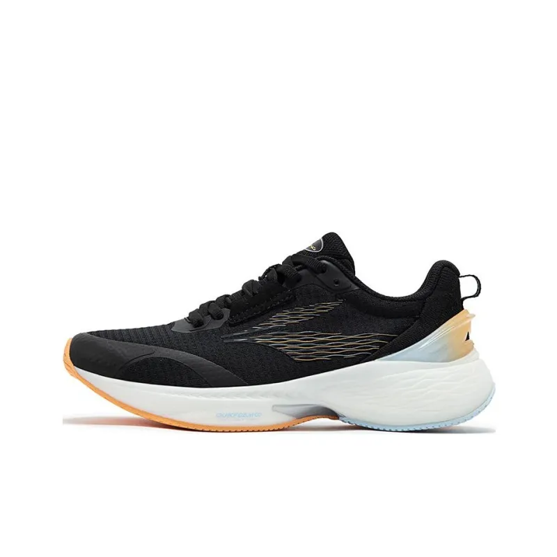 361° Flying Wing Cushioned Slip Resistant Low Top Running Shoes Women's Black Orange-0