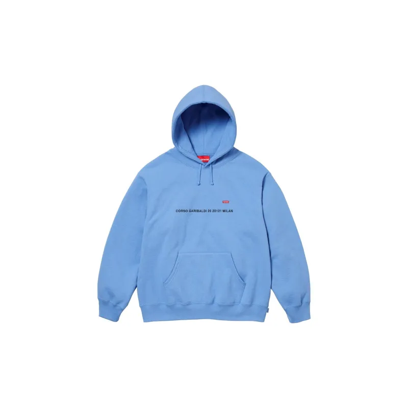 Supreme Small Box Hooded Sweatshirt Paris Shop Light Blue-Beige 