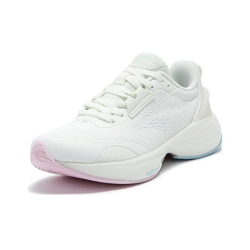 361° Cushioning Slip Resistant Low Top Running Shoes Women's White Pink-1