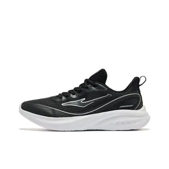 Erke Slip Resistant Low Top Casual Running Shoes Men's Jet Black Carbon Gray