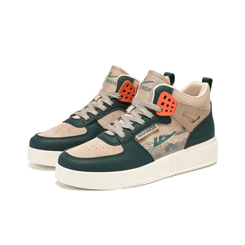 Warrior Sea Wave Collection Mid Top Skateboard Shoes Unisex Khaki Jasper-2
