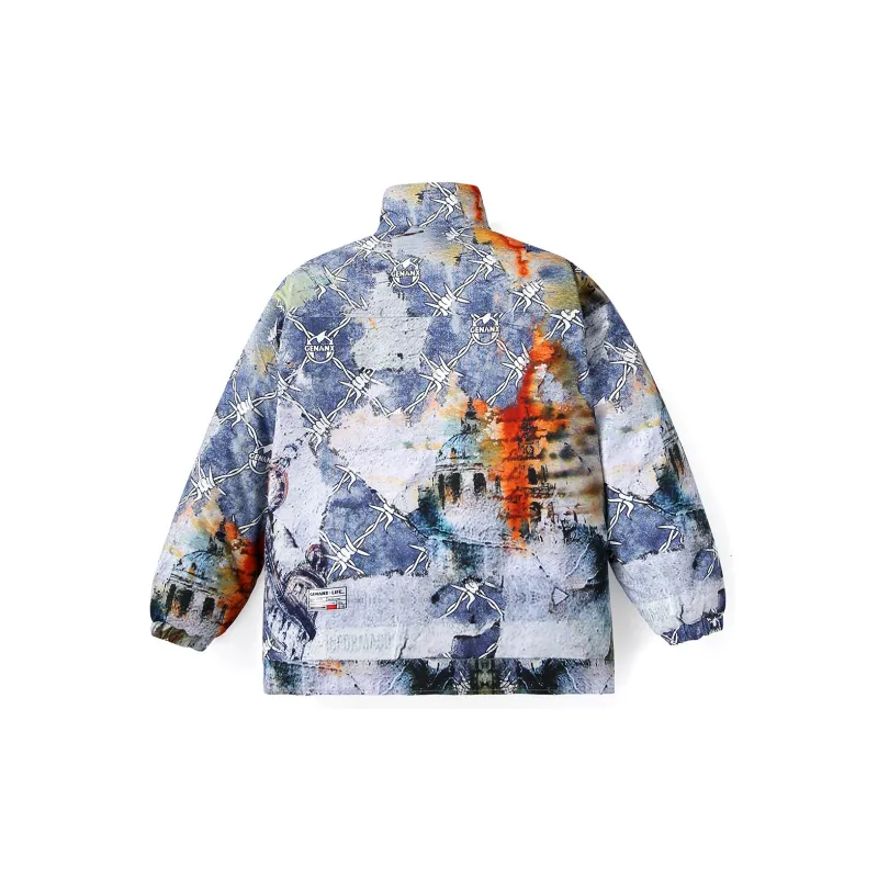 GENANX Puffer Jacket Unisex Individual Print-1