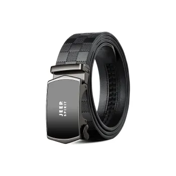 JEEP SPIRIT Automatic Buckle Business Top Layer Elegant Cow Leather Leather Belts Men's Width 3.5CM