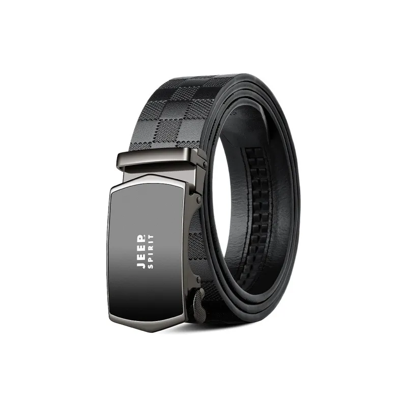 JEEP SPIRIT Automatic Buckle Business Top Layer Elegant Cow Leather Leather Belts Men's Width 3.5CM-0