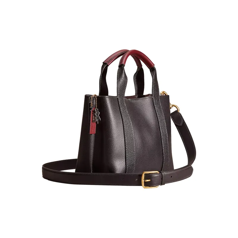 COACH Willow Leather Tote Bag Shopping Bag Handbag Medium Size Women's Black-1