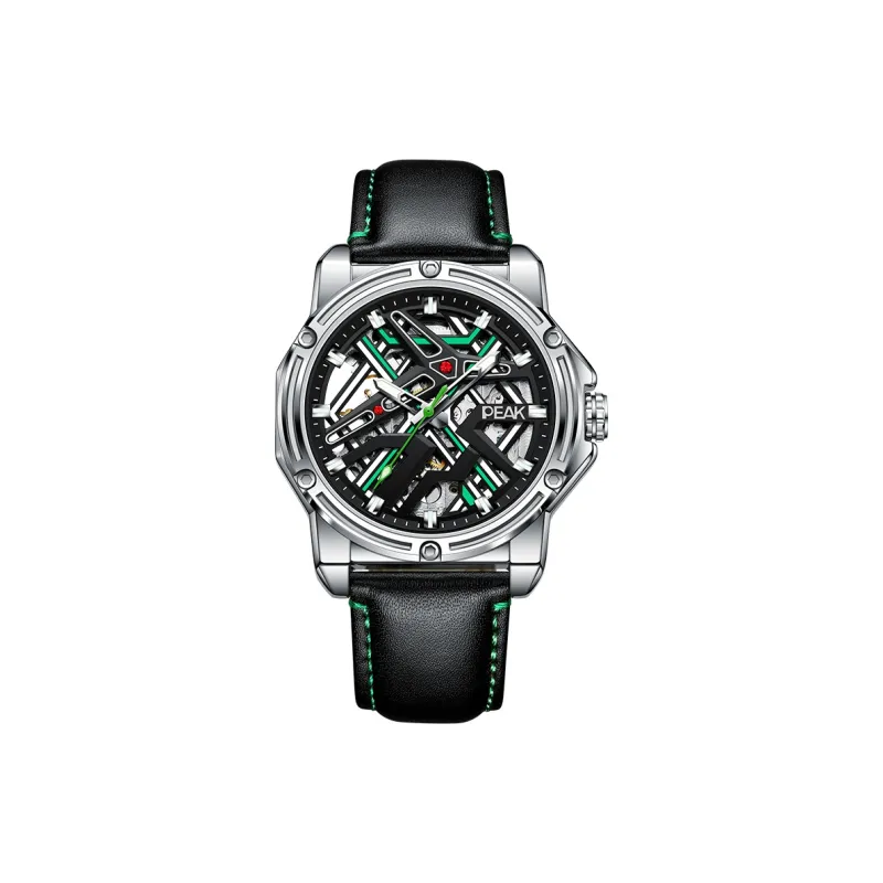 PEAK Pilot Series Mechanical Movement Leather Watch Bands Watch Men's Watches Black Dial-7