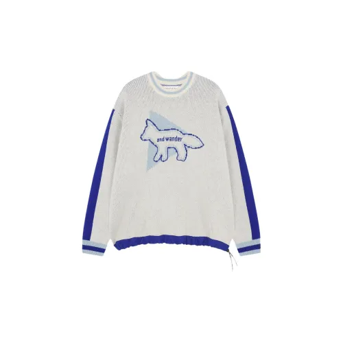 And Wander X Maison Kitsune Sweatshirts Unisex White