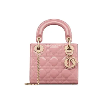 DIOR Lady Dior Patent Leather Cowhide Dior Bag Shoulder Bag Crossbody Bag Handbag Mini Women's Pink