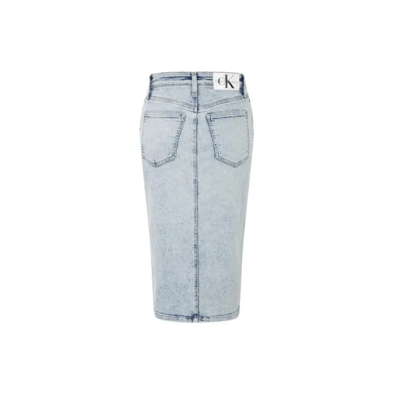 CK/Calvin Klein Denim Long Skirt Women's Light Blue-1
