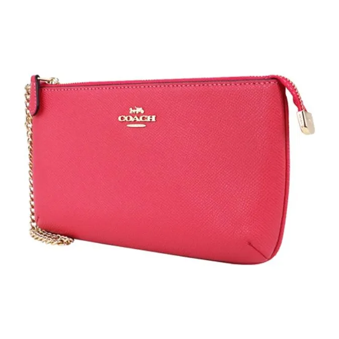COACH Wristlet Leather Mahjong Bag One Shoulder Wrist Bag Women's Watermelon Red-2