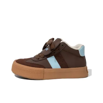 Feiyue Anti Slip Wear Resistant High Top Skateboard Shoes Women's Brown Blue