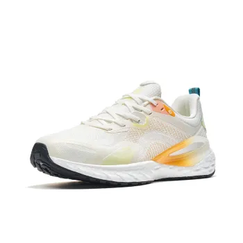 XTEP Cushioning Anti Slip And Wear Resistant Low Top Running Shoes Men's White Orange