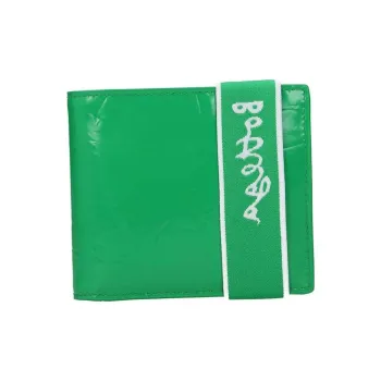 Bottega Veneta Elastic Band Bi fold Card Case Green / White