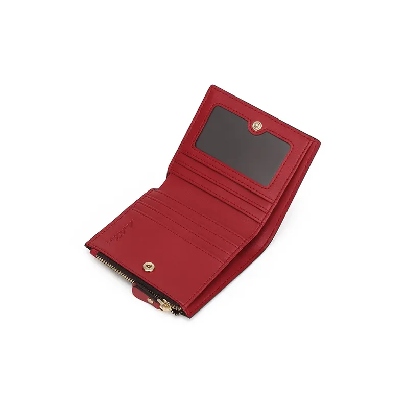 MashaLanti PVC With Microfiber Card Holder Wallet Regular Women's Coffee/Ecru & Pink-4