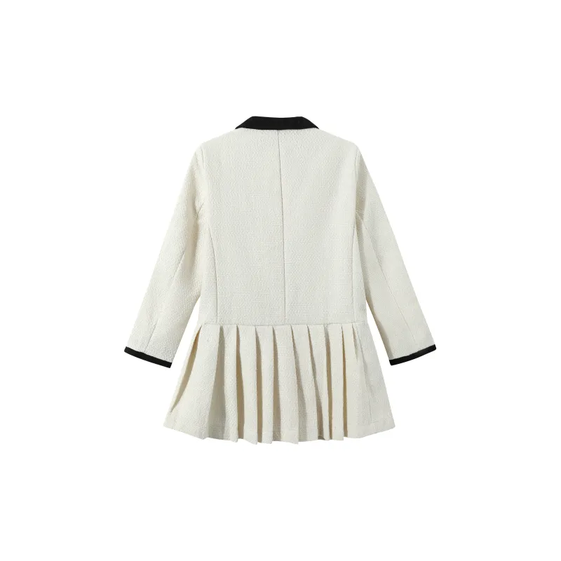 Adeworn Long Sleeved Dress Women's Milk White-1