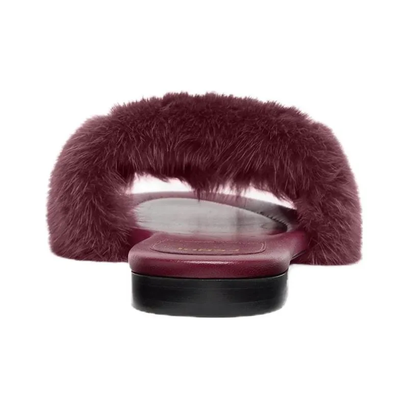 FENDI Baguette Slide Slippers 1cm Women's Red-3