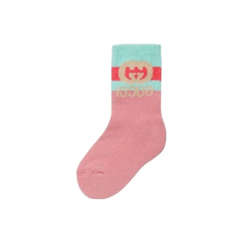 GUCCI Cosmogonie Mid-Calf Socks Unisex Pink-1