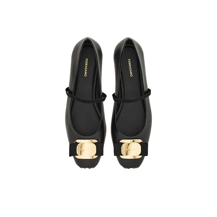 FERRAGAMO New Vara Flat Ballerina Shoes-5