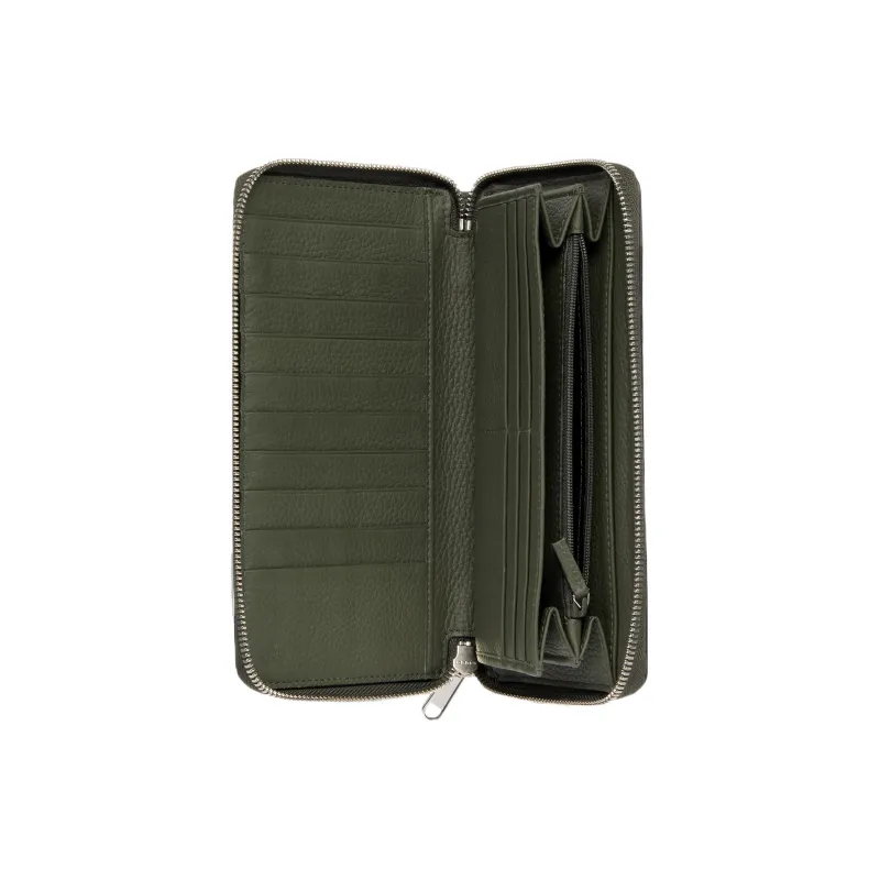 GUCCI Leather Wallet Large Size Men's Dark Green-3