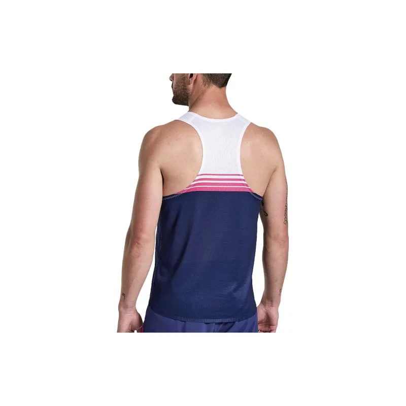 Saucony Tank Tops Men's White Blue-1