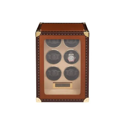 RAPPORT Six Watch Slot Watch Winder Brown Unisex