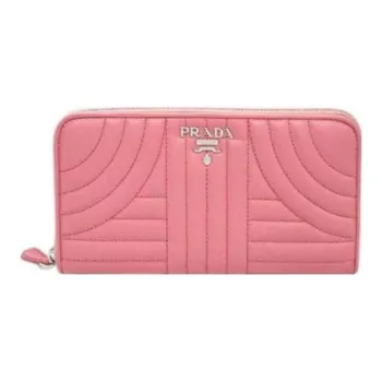 PRADA Genuine Leather Wallet Regular Women's Pink