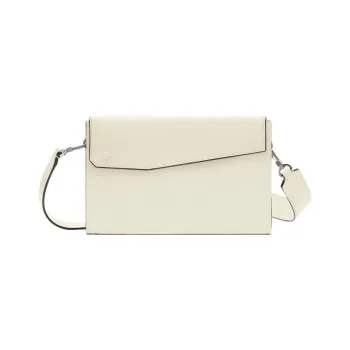 Valextra Millepunte Calfskin Shoulder Bag, Crossbody Bag Men's White Parchment