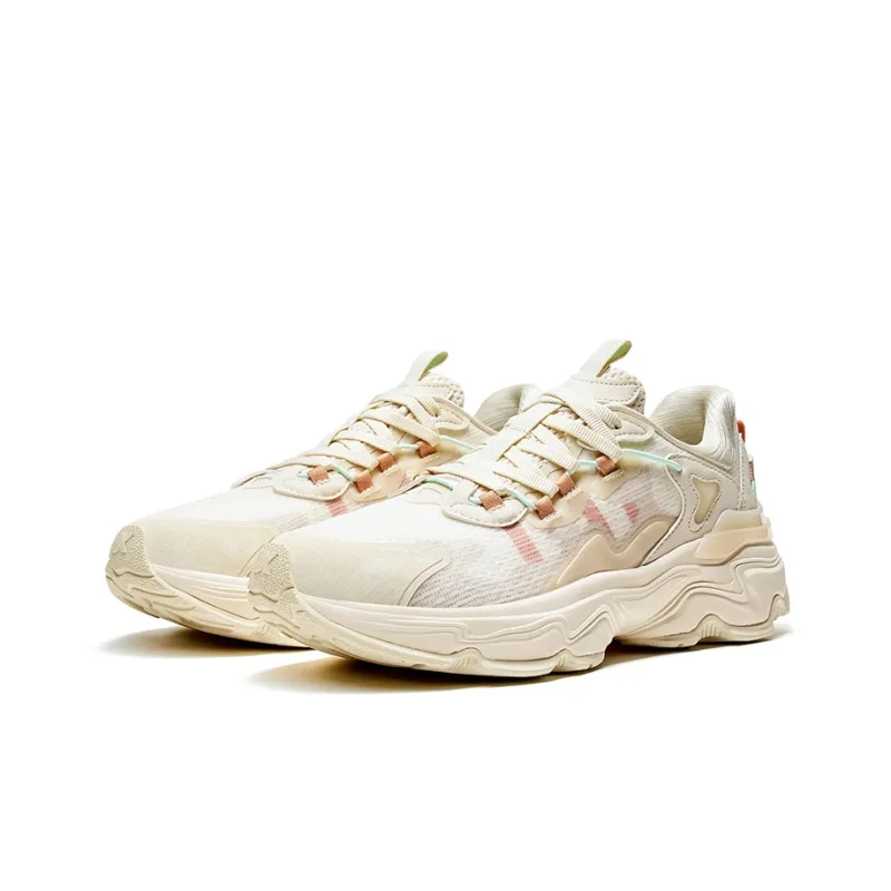 XTEP Junling 2.0 Anti-Slip And Wear-Resistant Breathable Low-Top Running Shoes Women's Beige Pink-4