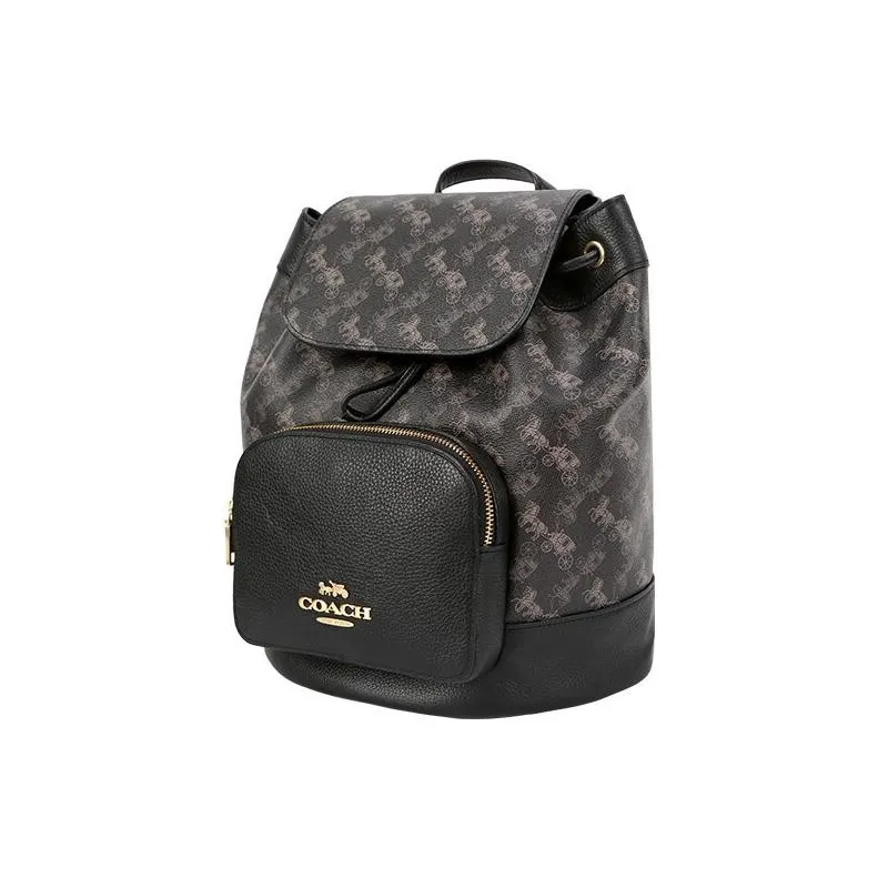 COACH PVC Backpack Medium Size Women's Gray Brown-1