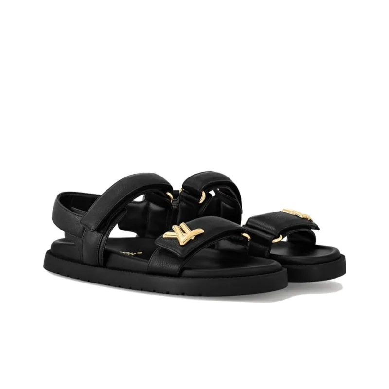 LOUIS VUITTON Sunset Beach Sandals Women's Black-1